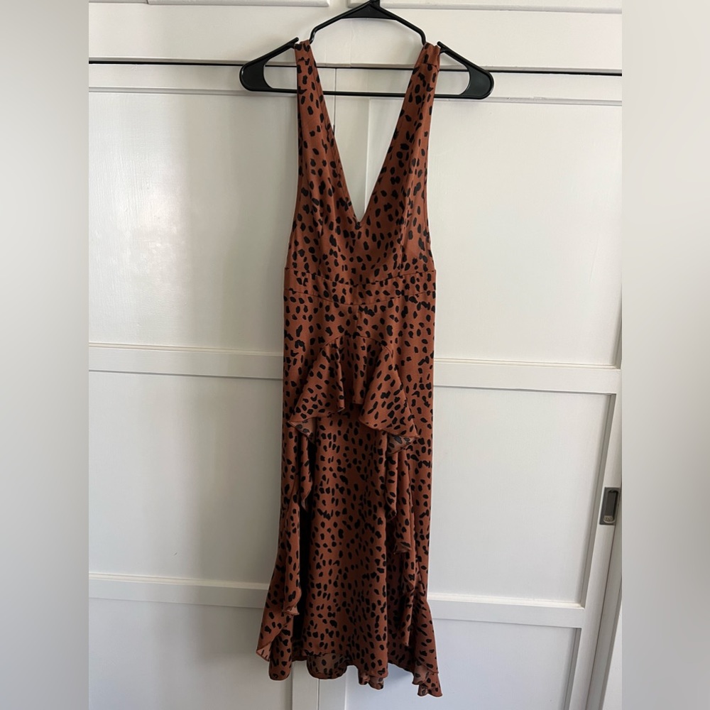 Leopard print midi dress